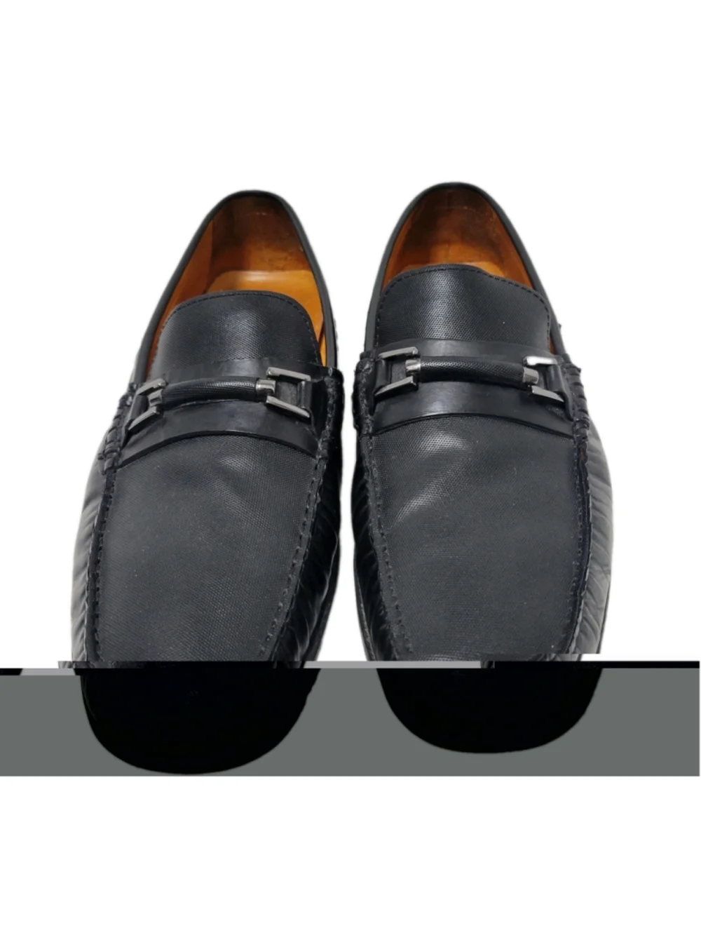Donald Pliner Imari Black Leather Slip-On Moccasin Driving Loafer Men Size 11M